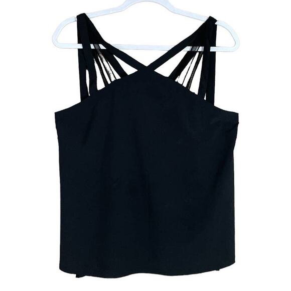 New Fabletics Liza Strappy Tank Top Solid Black Size Medium - Picture 1 of 10